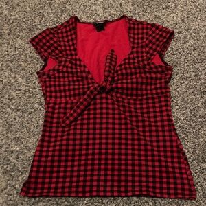 Switchblade Stiletto Red and Black Plaid Women's Tee